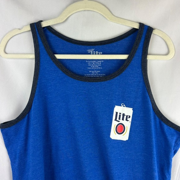 Miller Lite Beer Tank Shirt Men Unisex Large Blue Party Vacation Beach‎ Alcohol - Picture 3 of 10
